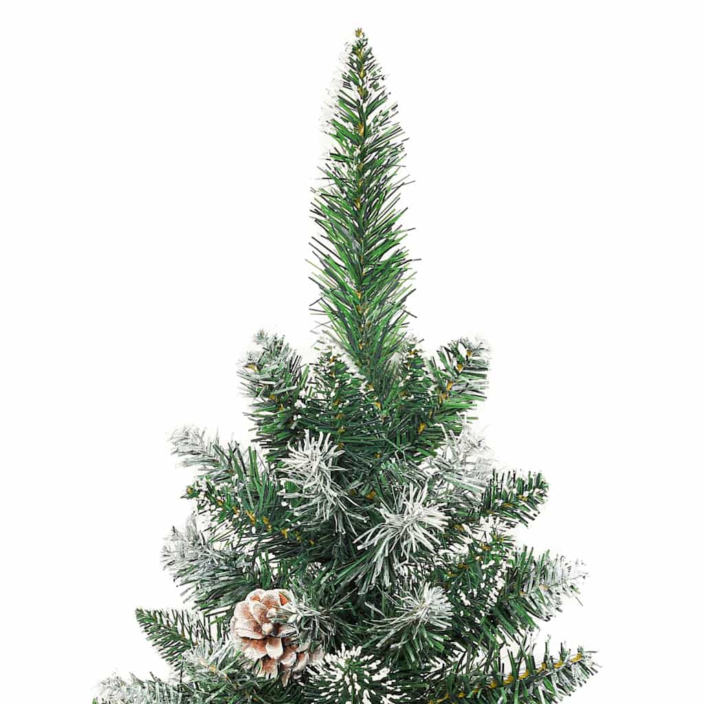 Konstgjort smalt julträd Grön och Vit 150 cm