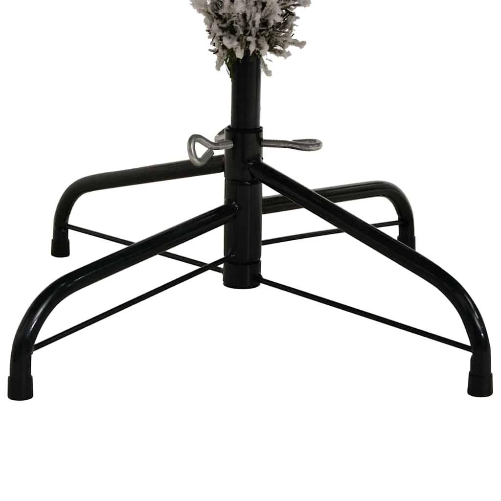 Konstgjord julgran Grön och Vit 210 cm PVC och metall