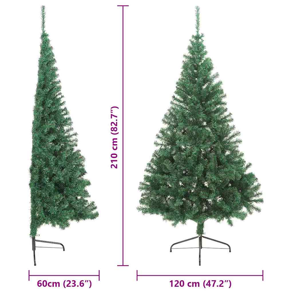 Konstgjord Förbelyst Julgran med 300 LED-lampor Grön 210 cm PVC