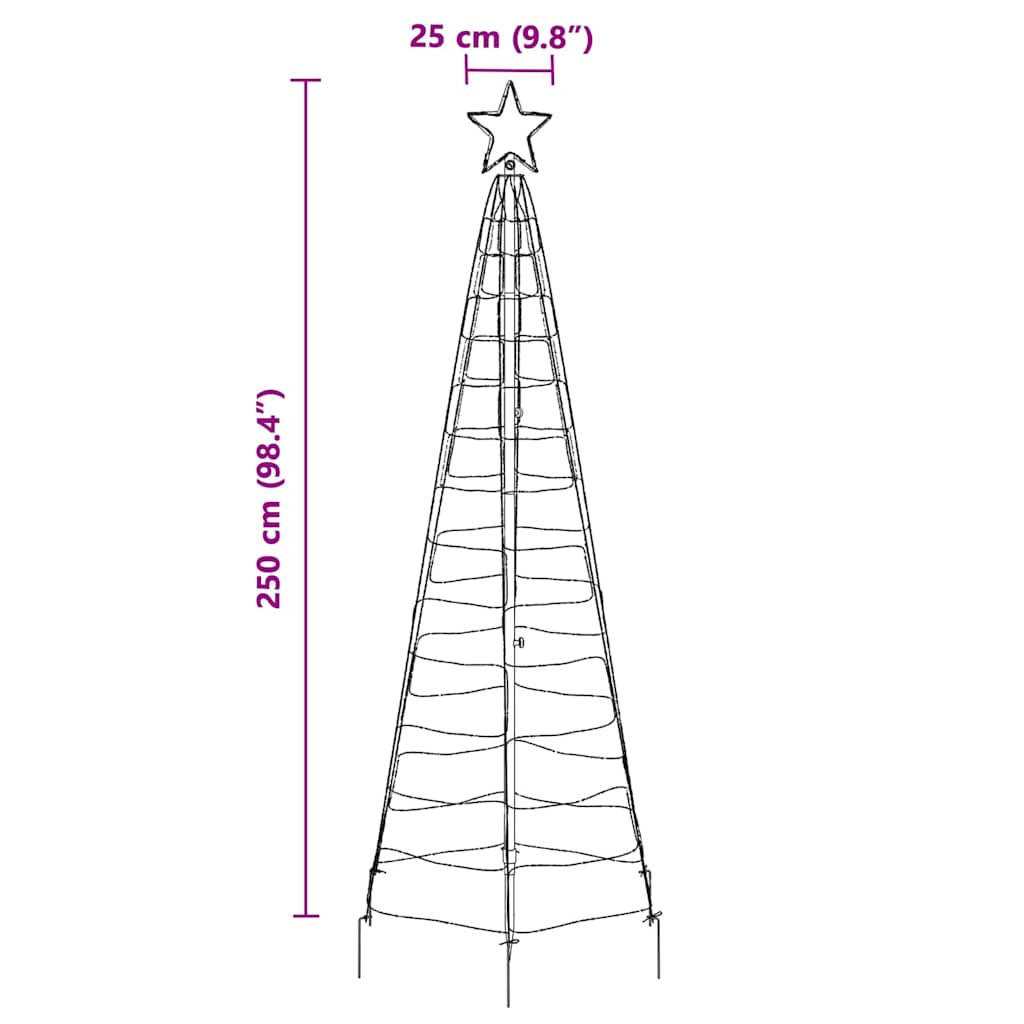 LED Julgran med markspikar med jordspikar Varmvit 250 cm Järn