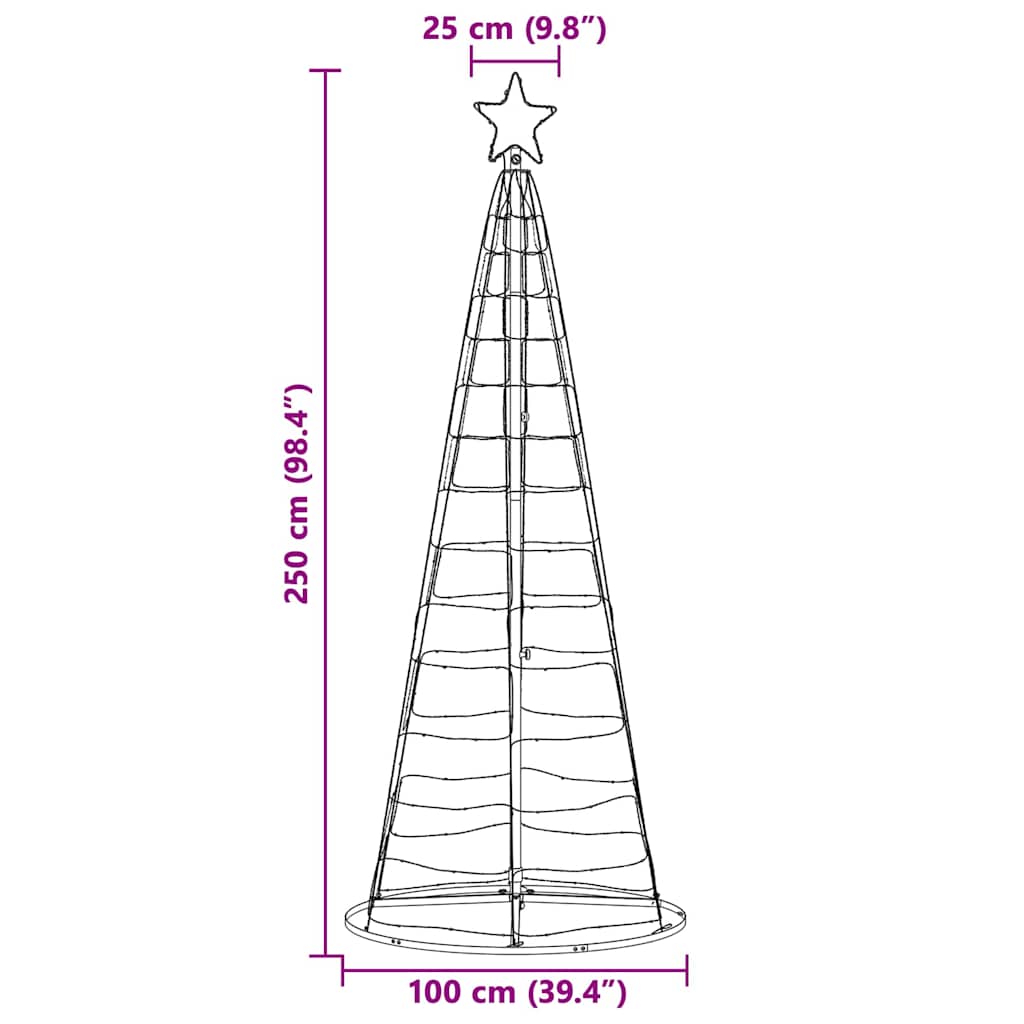 LED Julgran med 390 LED-lampor med stativ Varmvit 250 cm Järn