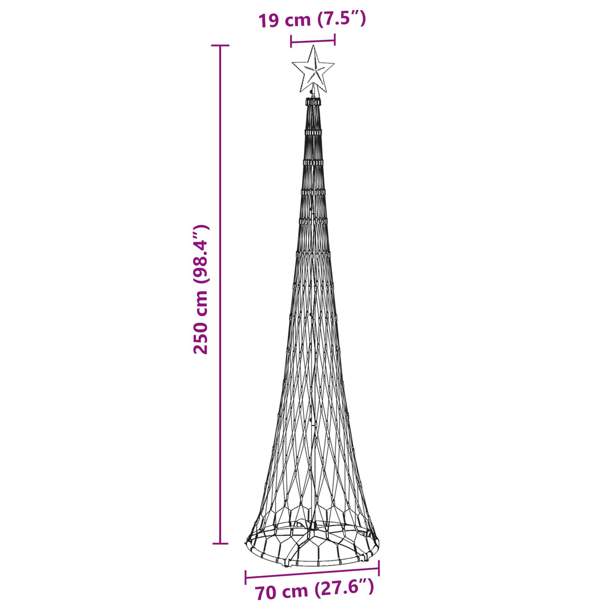 LED Julgran Blå 250 cm Metall