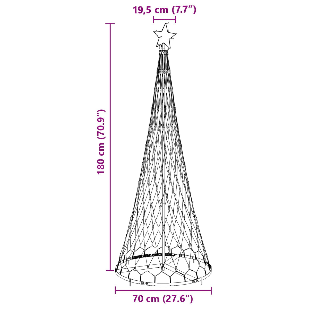 LED Julgran Flerfärgsdesign 184,5 cm Metall
