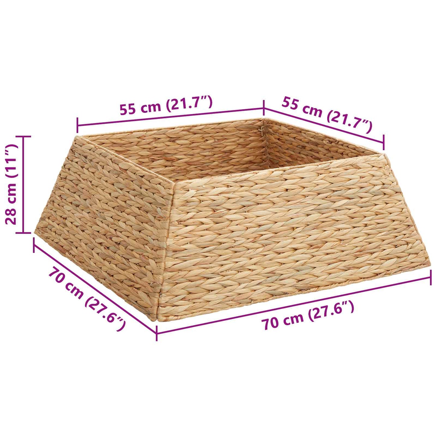 Julträdskrage Brun 70 x 70 x 28 cm Vattenhyacint