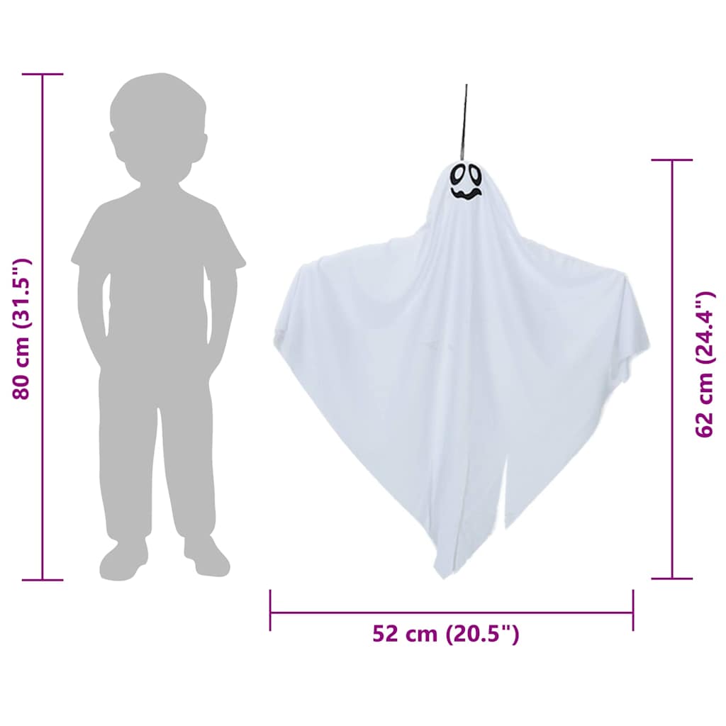 Halloween Hängande Spöke 3 st Vit 52 x 62 cm Polyester