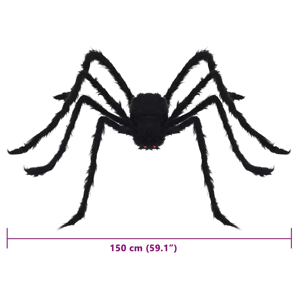 Halloween Spindel Dekoration 3 st Svart 150 cm
