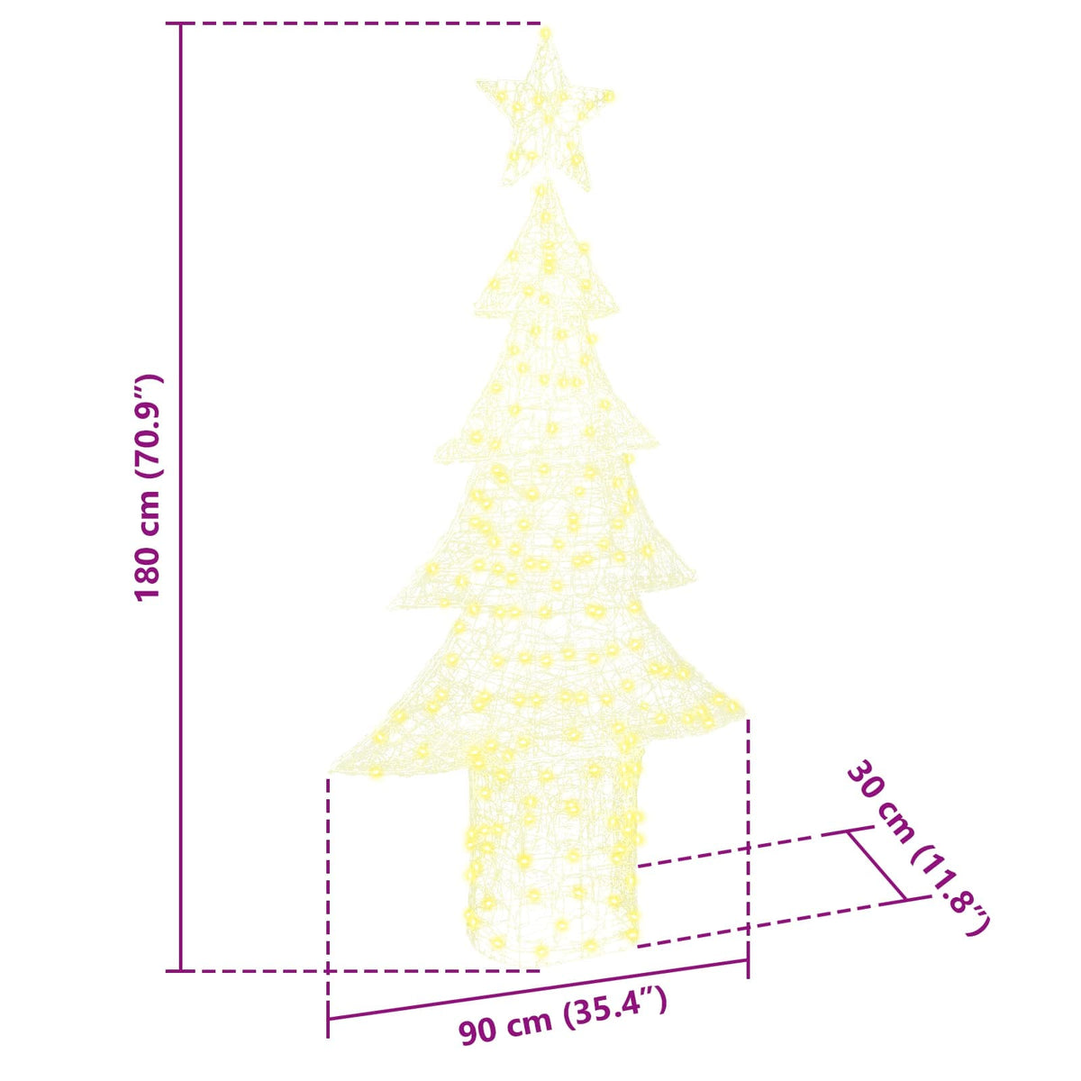 Julgran 240 LED-lampor Varmvit 150 cm Akryl