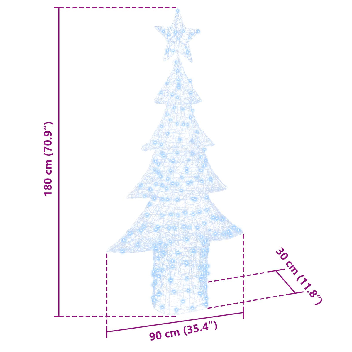 Julgran 240 LED-lampor Kallvit 180 cm Akryl