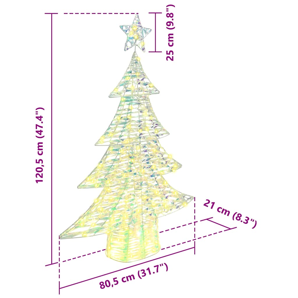 Julgran 120 LED-lampor Varmvit 120,5 cm PET
