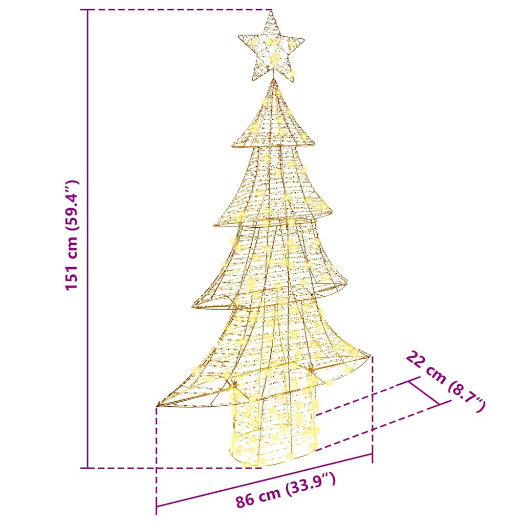 Julgran 160 LED-lampor Varmvit 151 cm PET