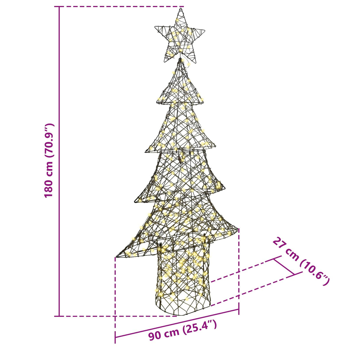 Julgran 240 LED-lampor Varmvit 180 cm Rotting