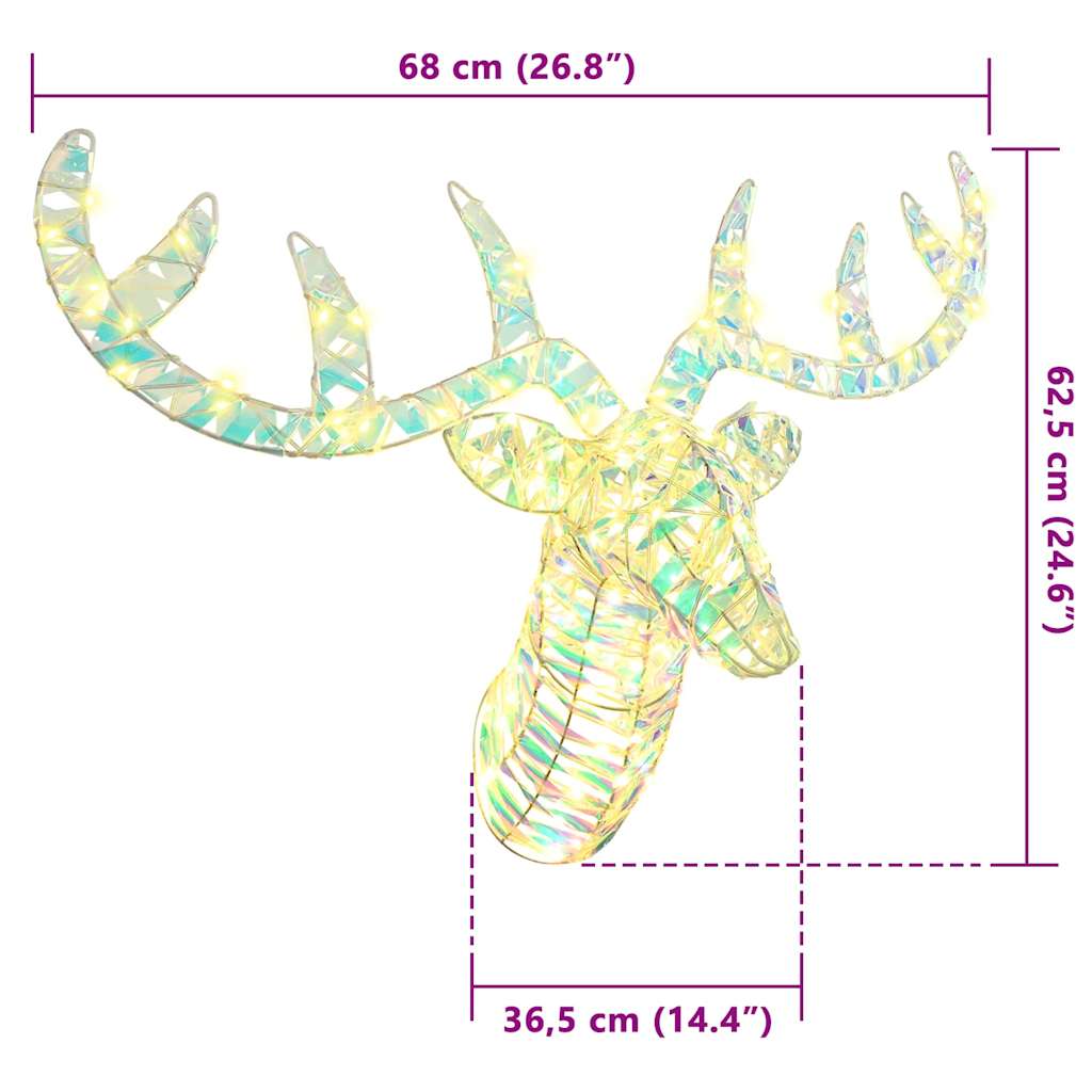 Ren Pull Släde 140 LED-lampor Varmvit 68 x 36.5 x 62.5 cm PET