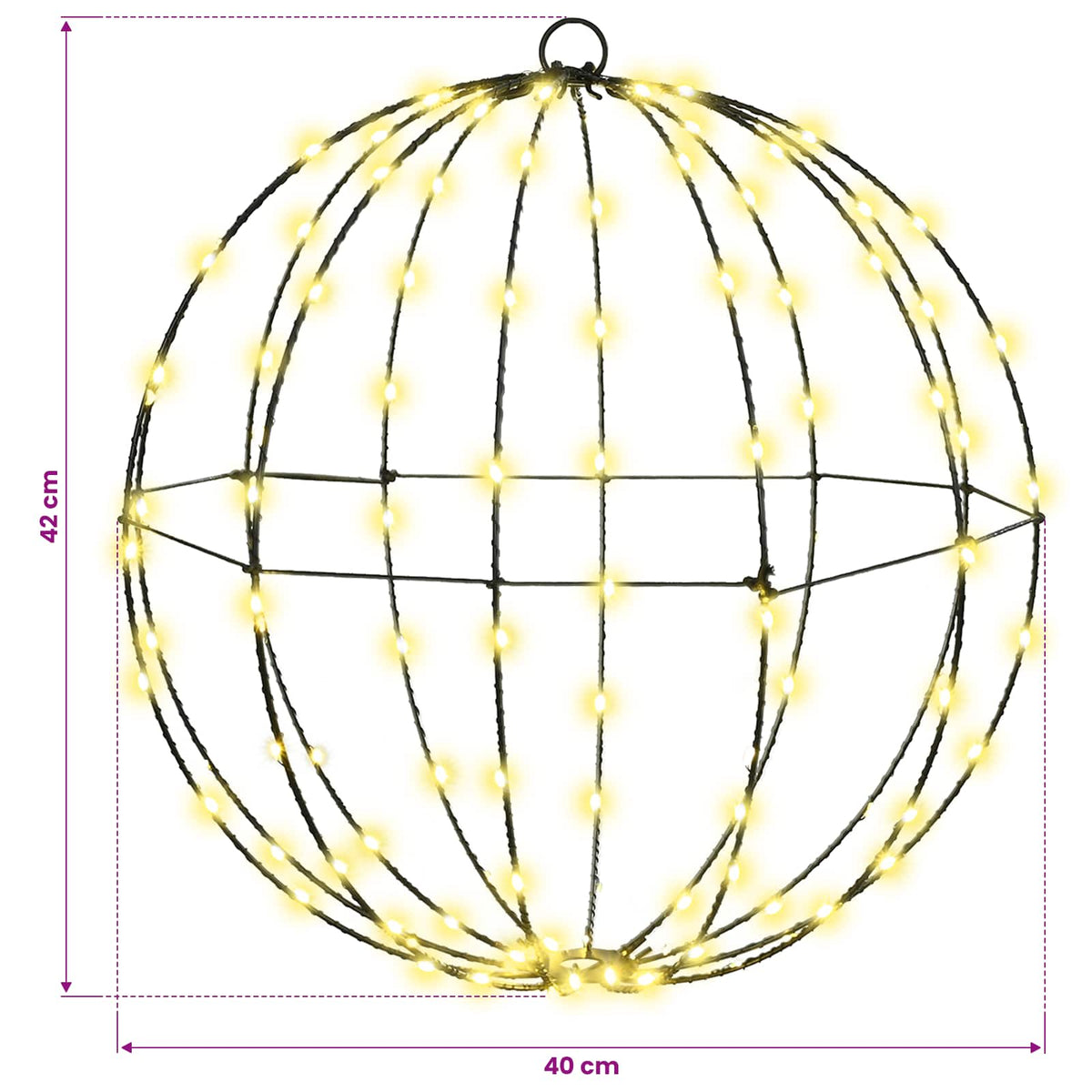 Ball 2 st Varmvit 40 x 40 x 42 cm Metall 192 LED-lampor