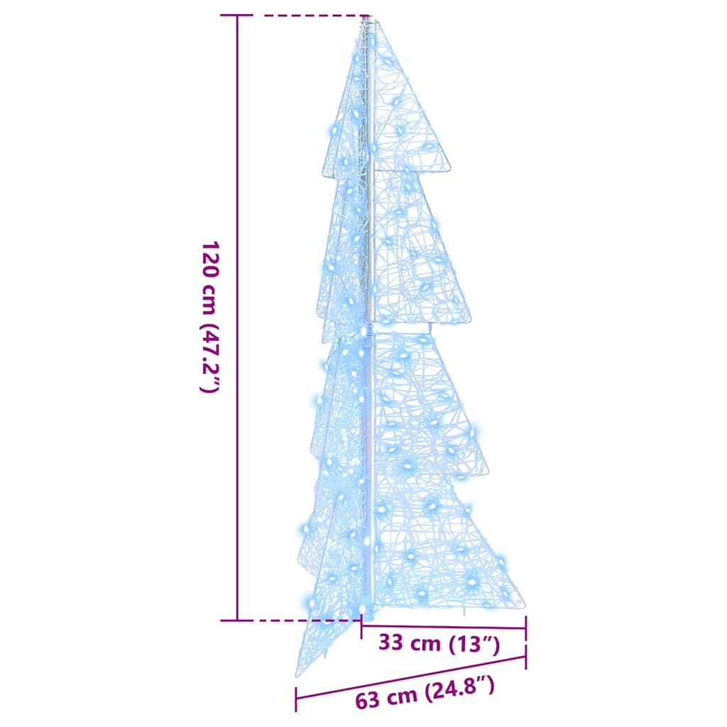 Julgran 100 LED-lampor Kall Vit 120 cm Akryl