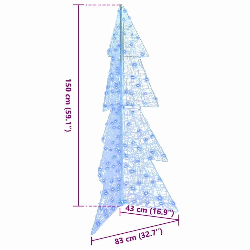 Julgran 160 LED-lampor Blå 150 cm Akryl