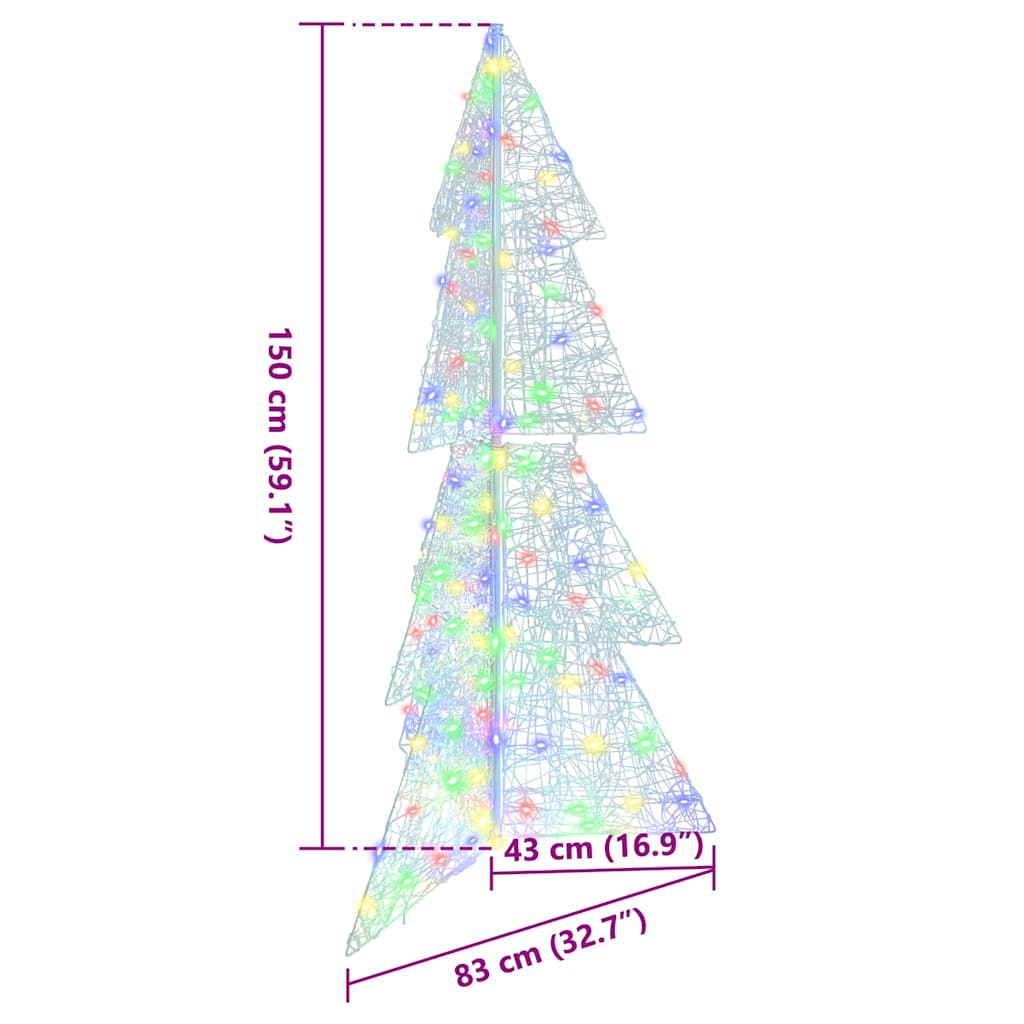 Julgran 160 LED-lampor Flerfärgsdesign 150 cm Akryl
