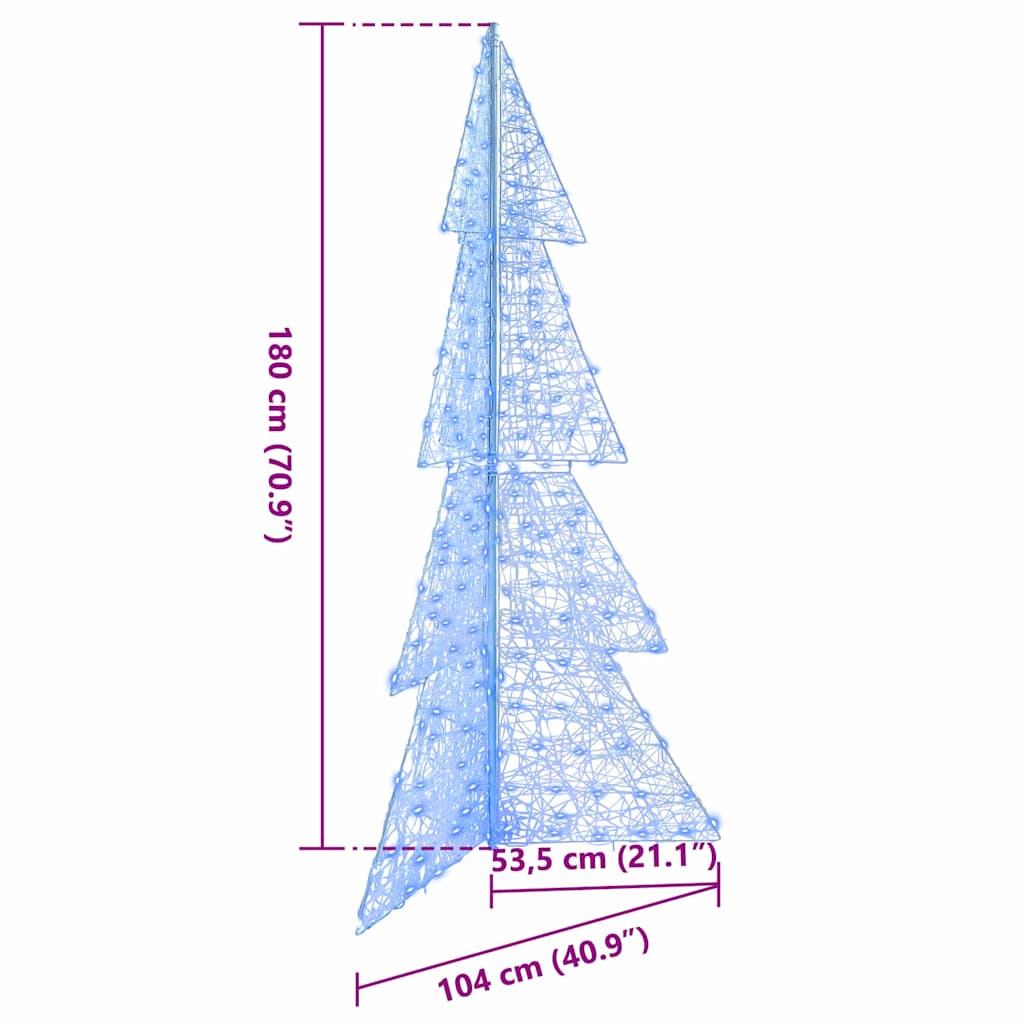 Julgran 240 LED-lampor Blå 180 cm Akryl