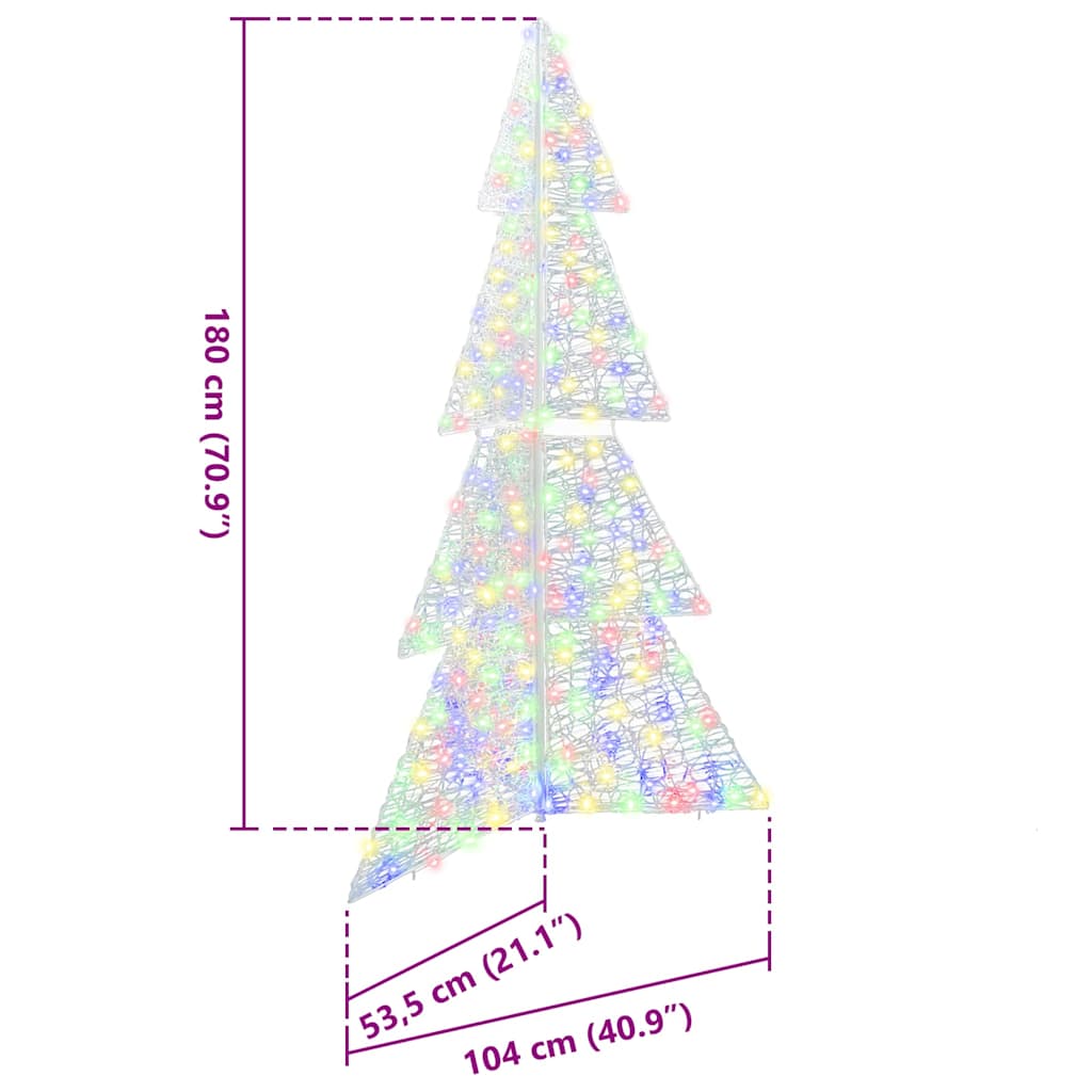Julgran 240 LED-lampor Flerfärgsdesign 180 cm Akryl