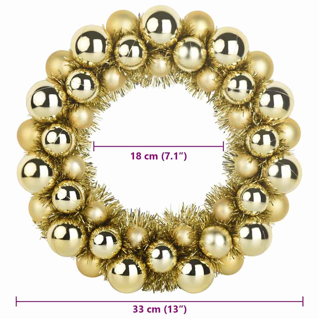 Julkulor kransar 2 st Guld 33 x 33 x 7 cm Polystyren