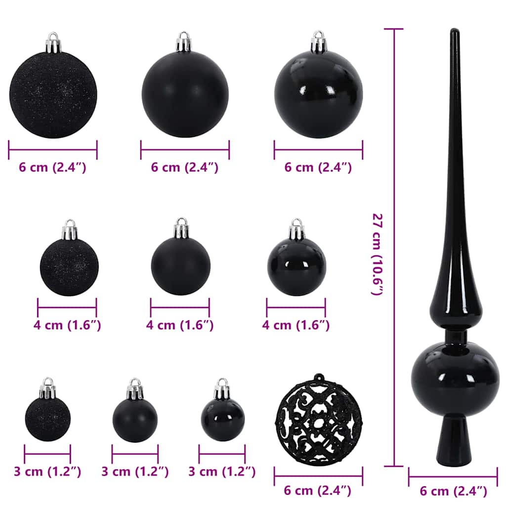 Julprydnad Set 120 st 300 LED-lampor Varmvit Ø 6 cm