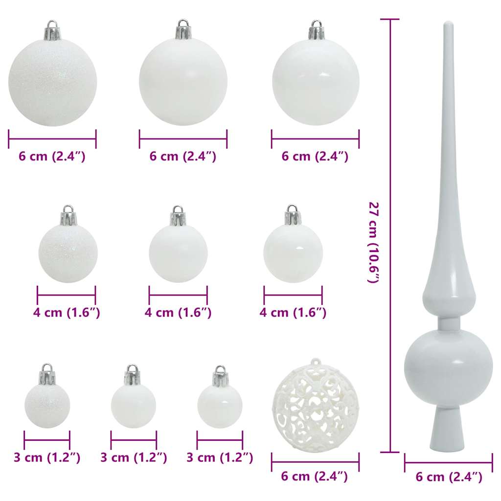 Julprydnad Set 61 st 150 LED-lampor Varmvit Ø 6 cm