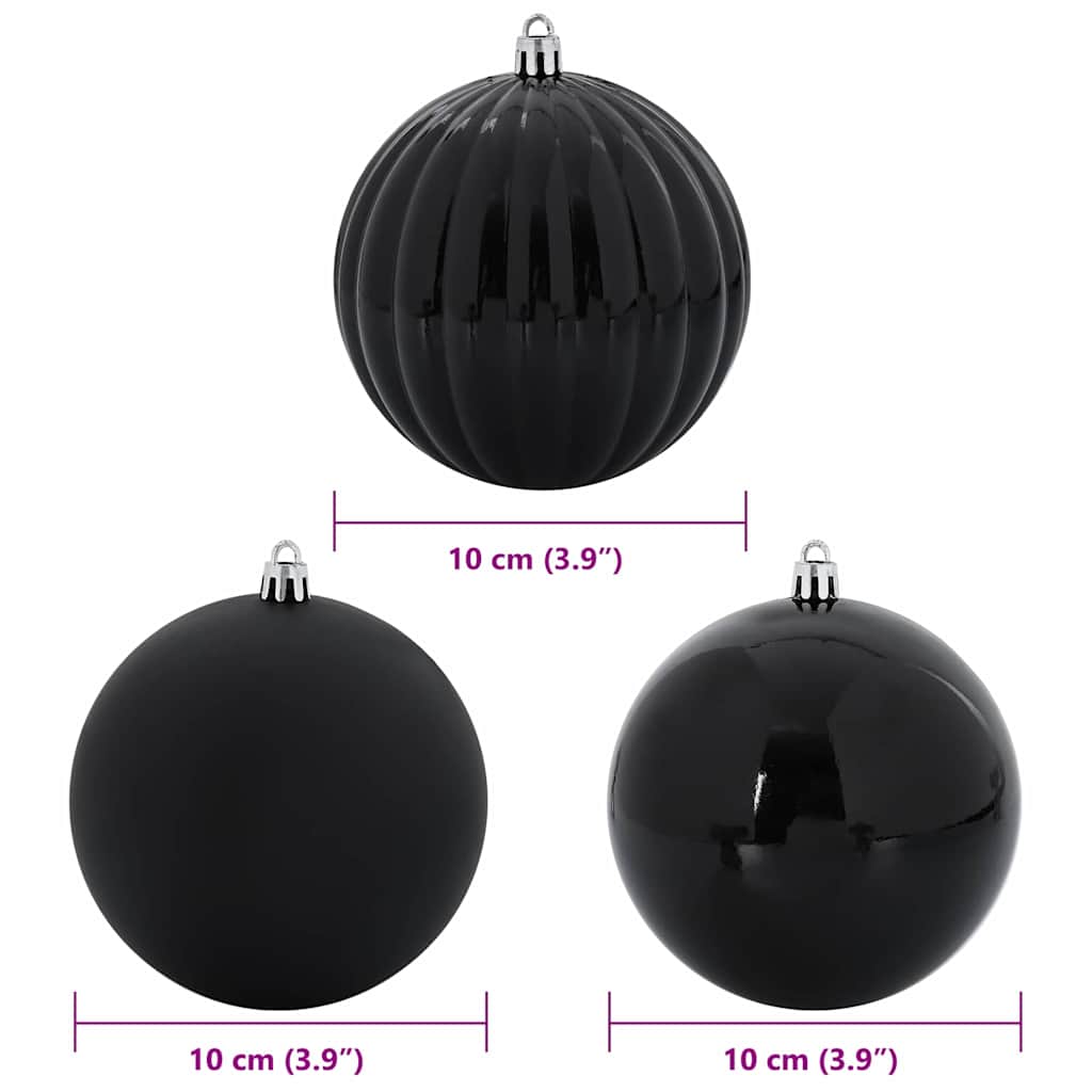 Julkulor Set XL 15 st Svart Ø 10 cm Plast