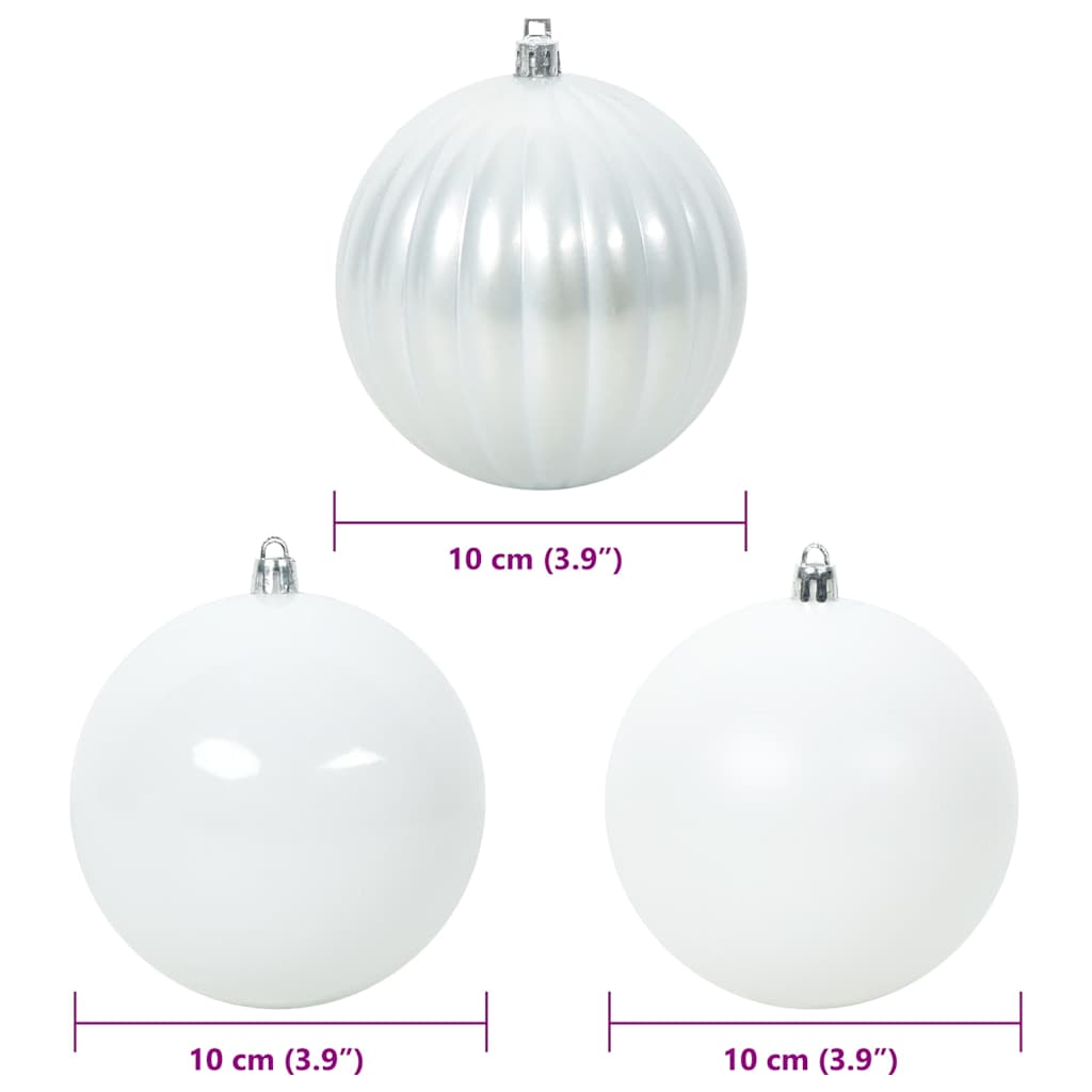 Julkulor Set XL 15 st Vit Ø 10 cm Plast
