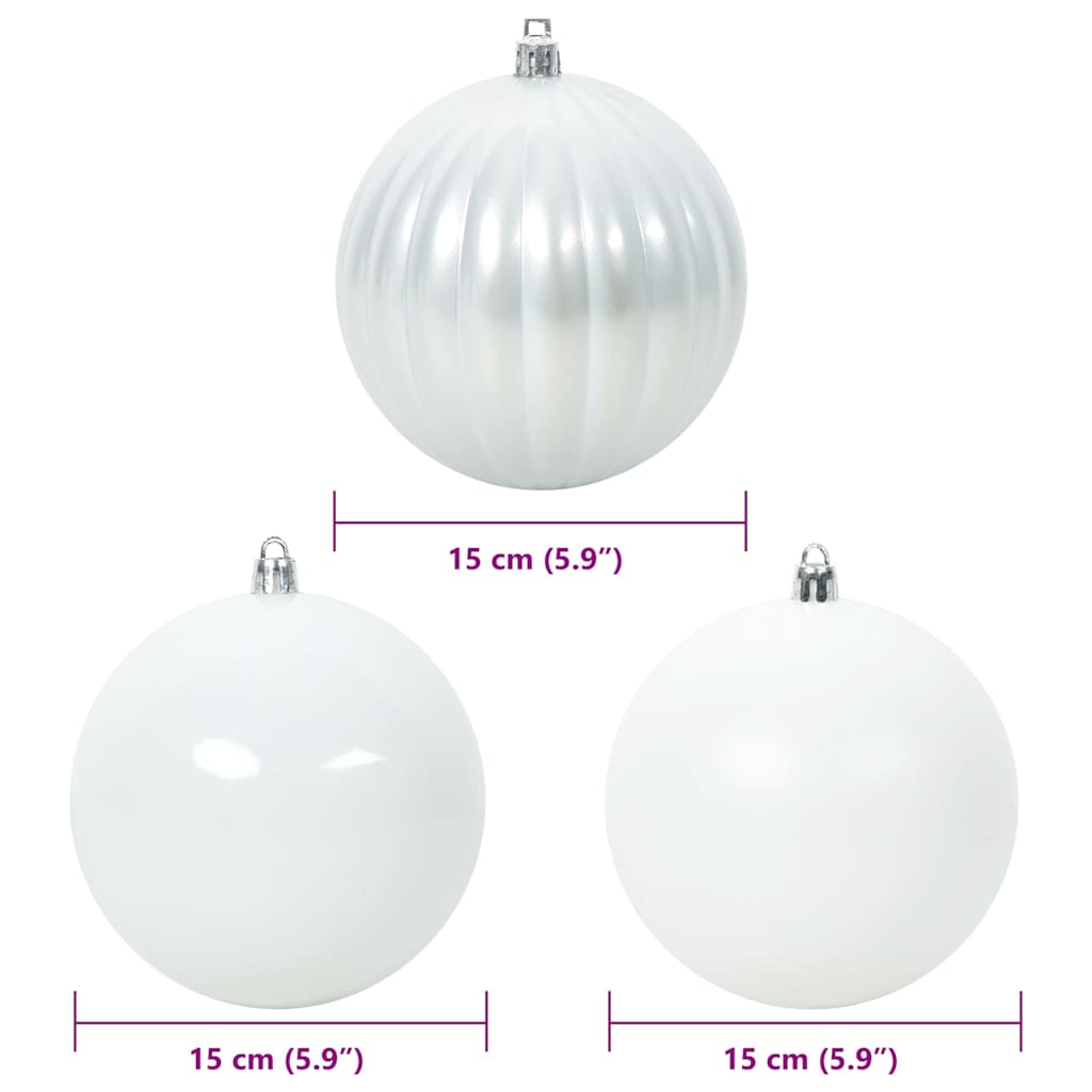 Julkulor Set XL 9 st Vit Ø 15 cm Plast