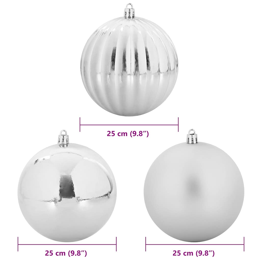 Julkula Set XXL 3 st Silver Ø 25 cm Plast