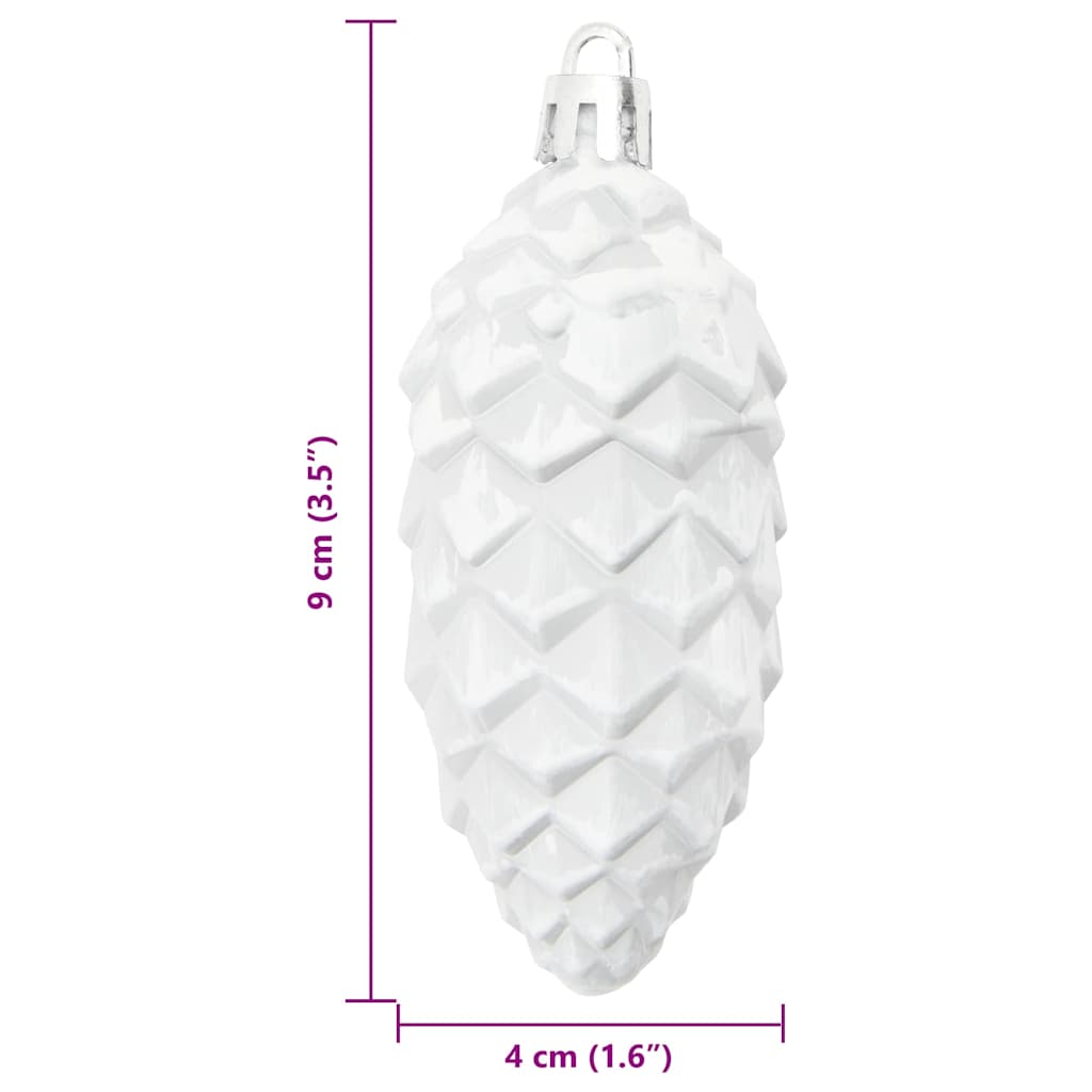 Julgran Kottboll 40 st Vit 4 x 9 cm Plast