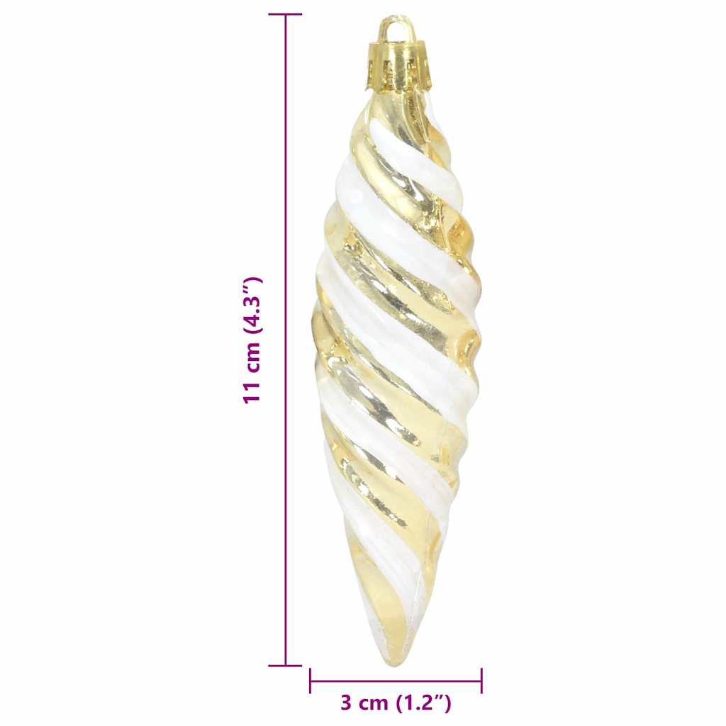 Jul Spiralformad Kula 40 st Guld 3 x 11 cm Plast