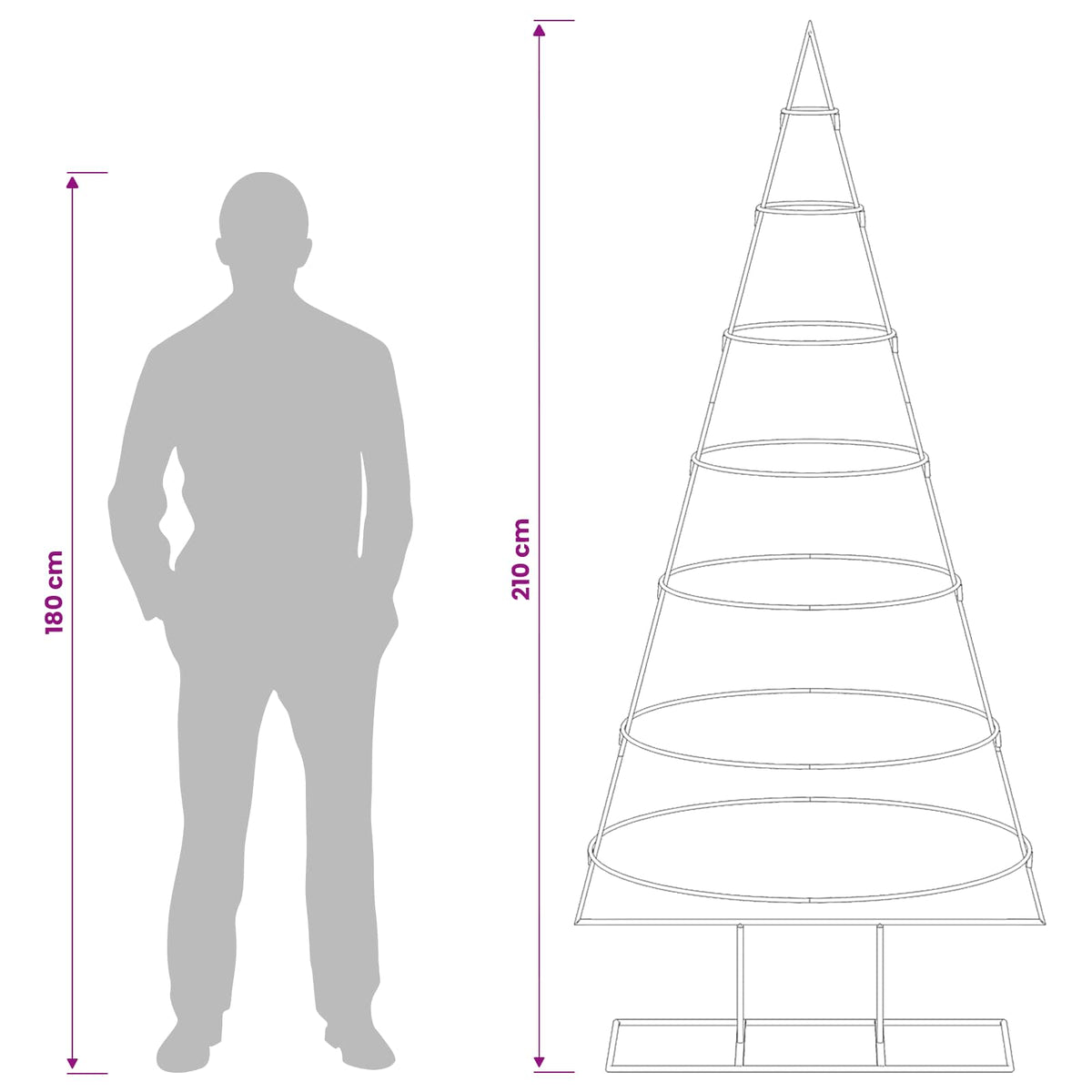 Julgran i metall med fot KUOPIO 180 cm Stål Vit