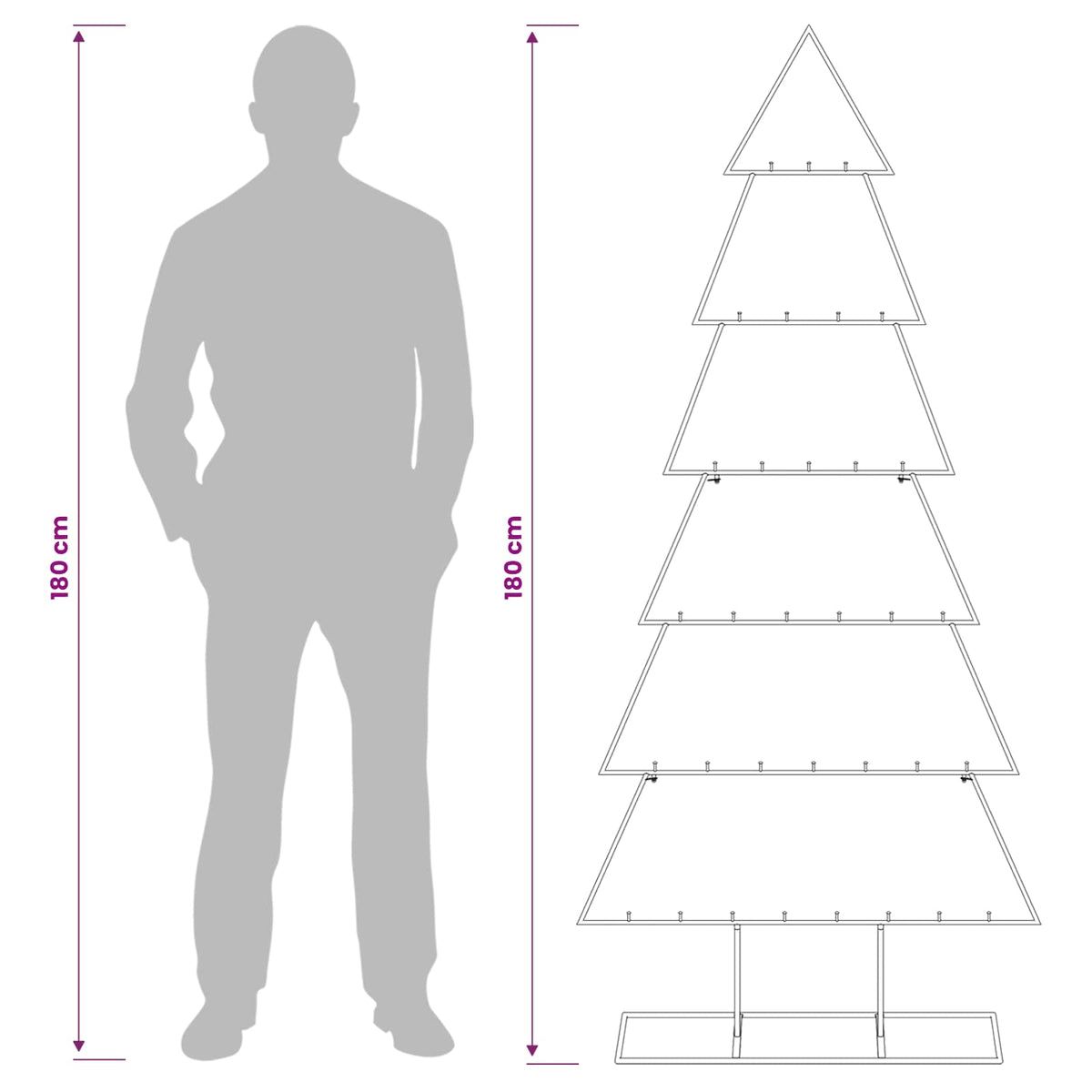 Julgran i metall med fot KUOPIO 180 cm Stål Vit