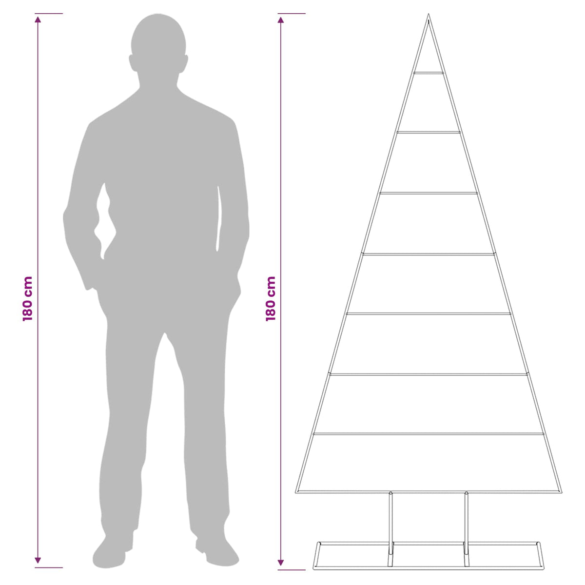 Metall julgran KUOPIO 180 cm Pulverlackerad stål Vit