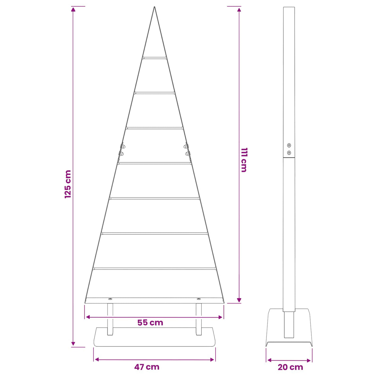 Metall julgran KUOPIO 125 cm Stål Vit