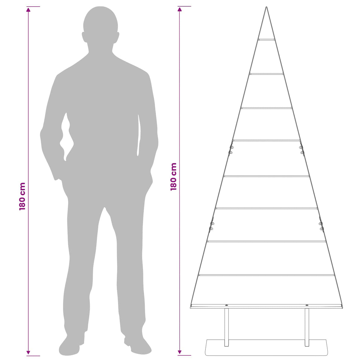 Metall julgran KUOPIO 180 cm Stål Vit