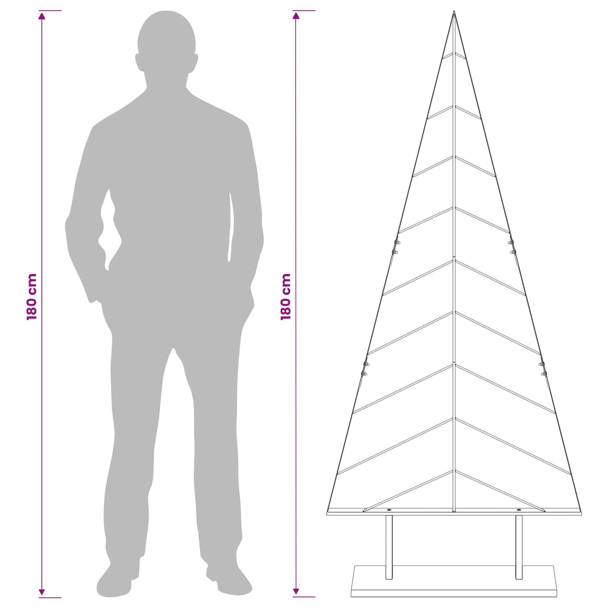 Julgran i metall med fot KUOPIO 180 cm Stål Guld