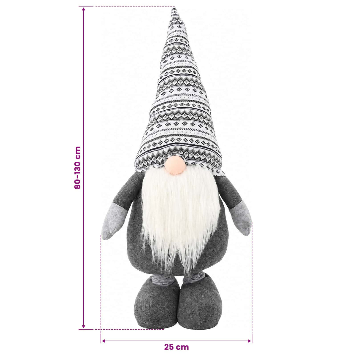 Julnisse med teleskopben Grå 130 cm Polyester