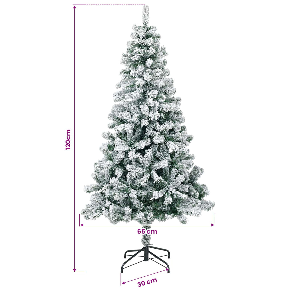 Konstgjord julgran med kulor 120 cm 150 LED-lampor Varmvit