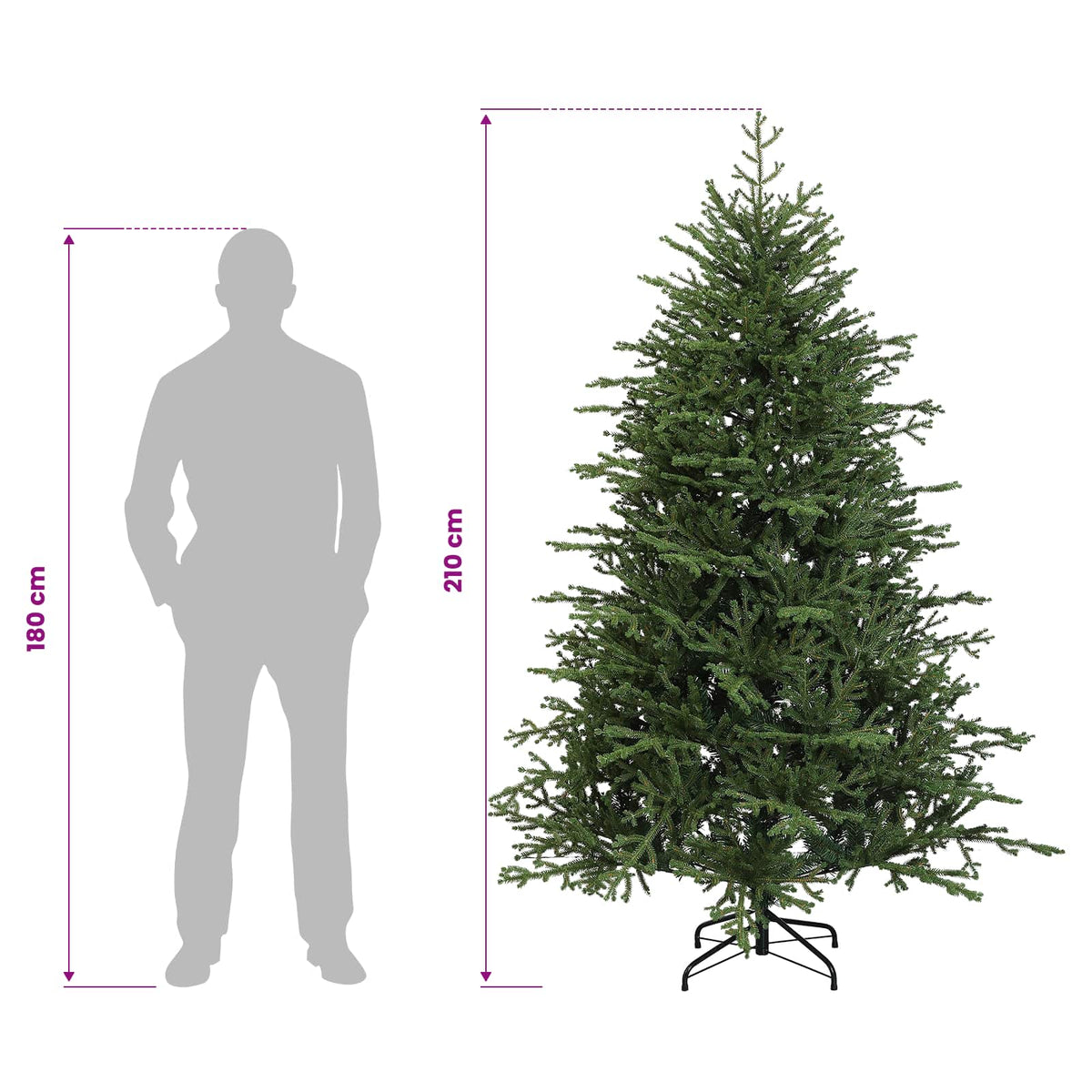 Plast Hingad Julgran 210 cm PVC och metall Grön