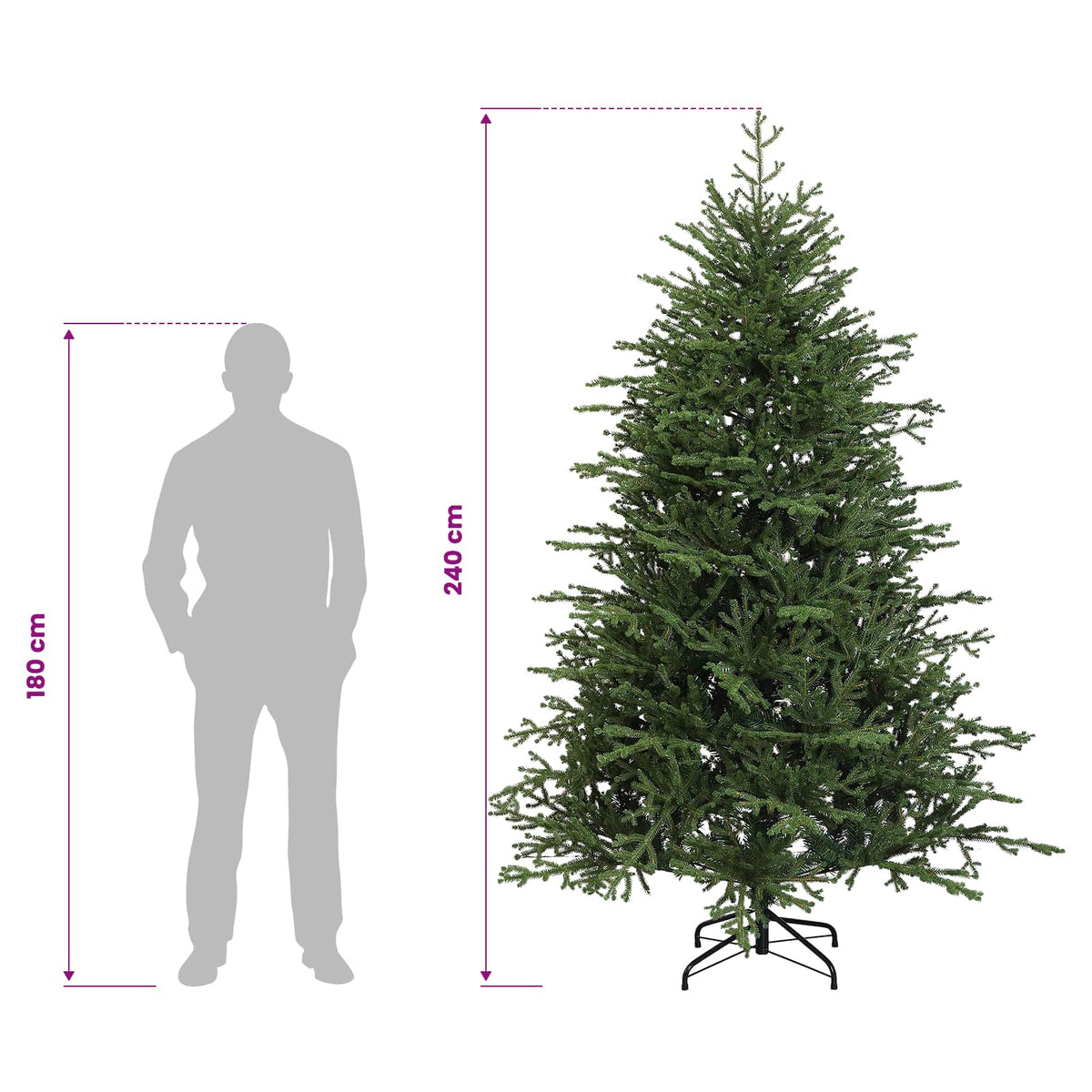Plast Hingad Julgran 240 cm PVC och metall Grön