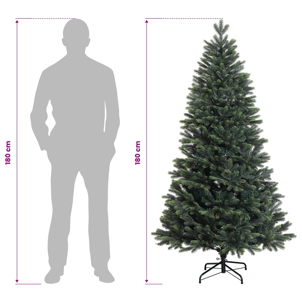 Plast Hingad Julgran 180 cm PVC och metall Grön