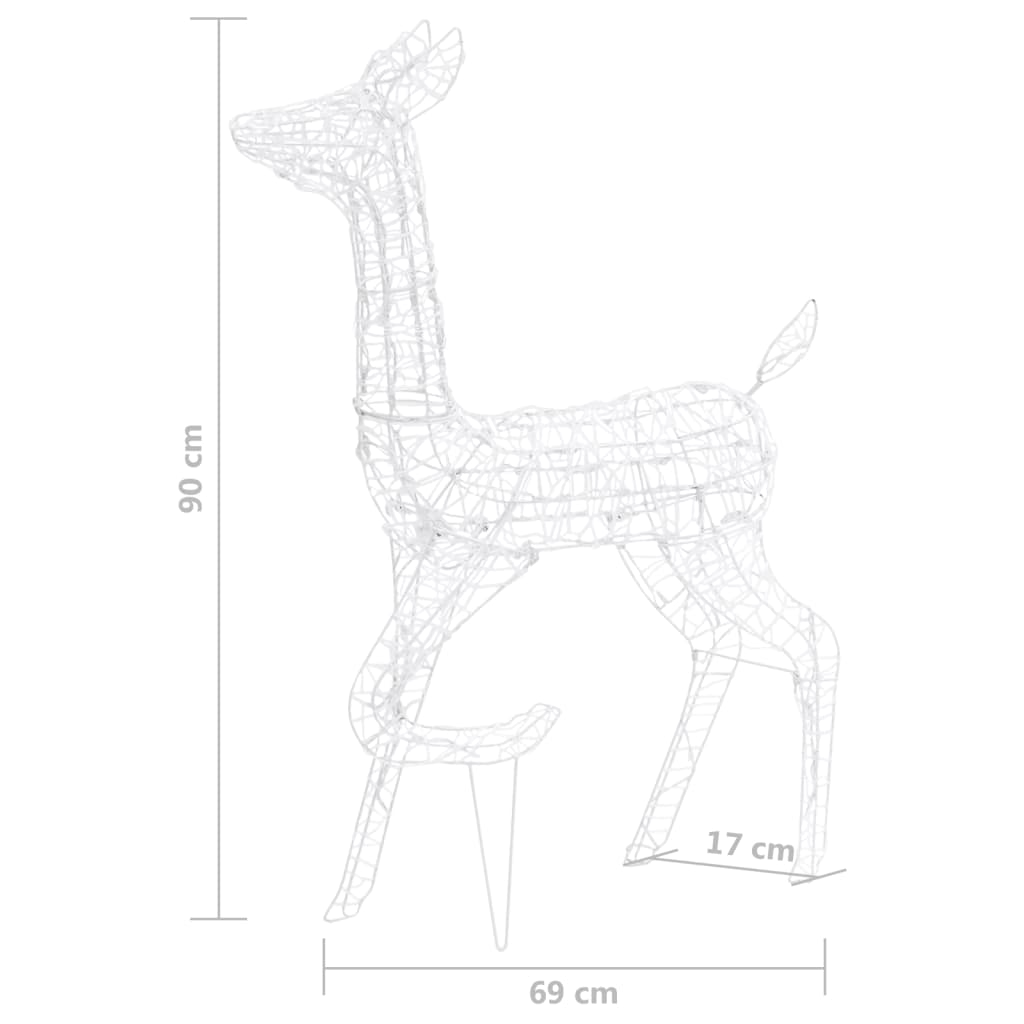 Christmas decoration reindeer family acrylic 160 LED multicolored