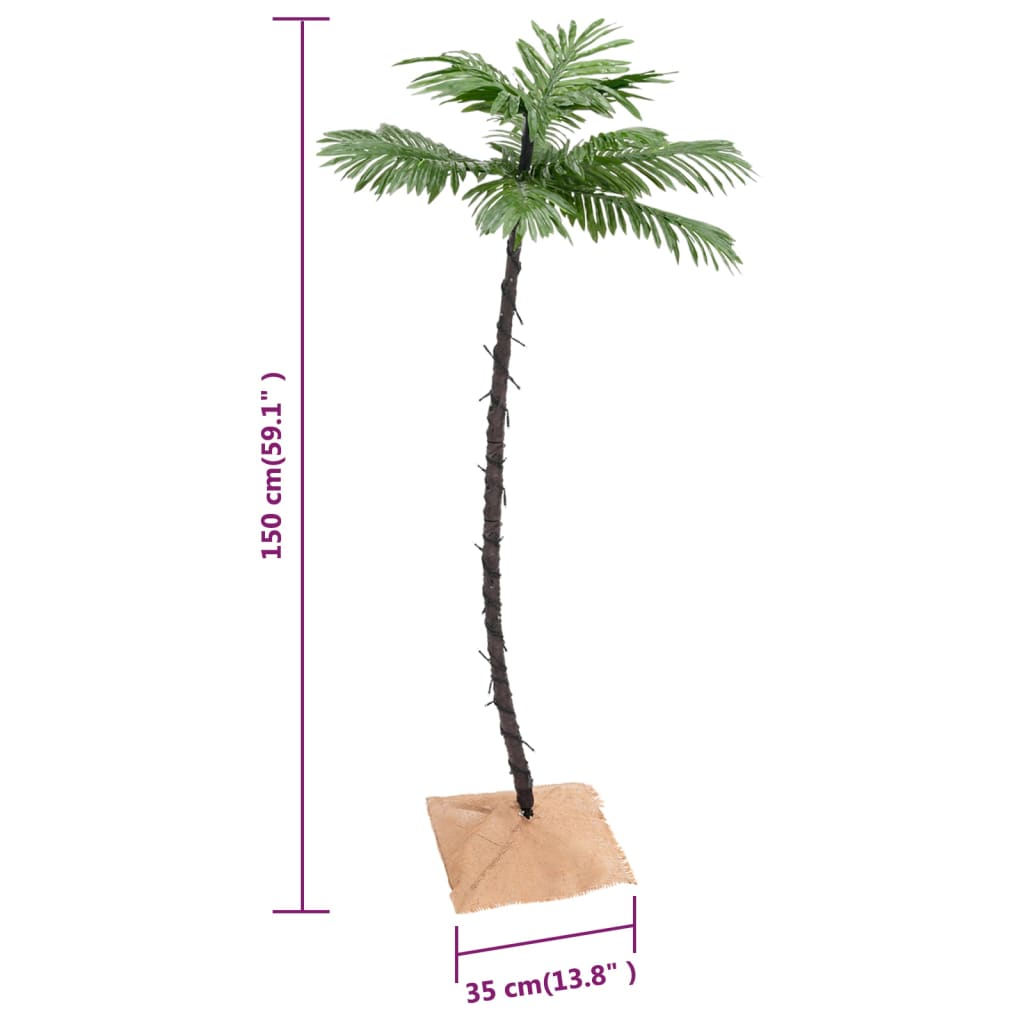 Palm tree with LED warm white 88 LEDs 150 cm