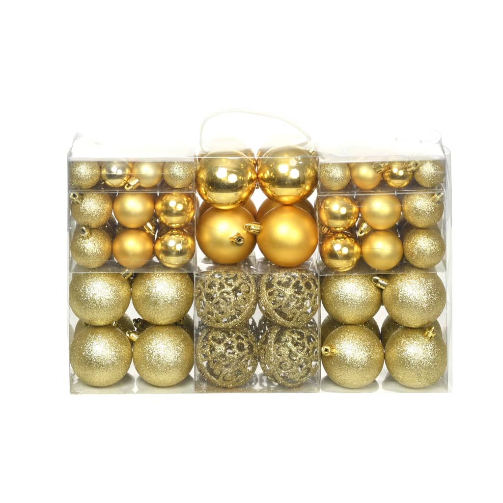 Julgranskulor 100 delar set 3/4/6 cm guld