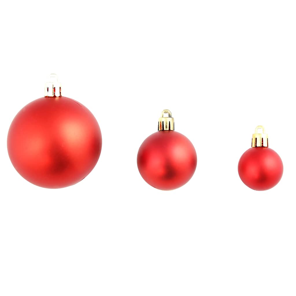 Julgranskulor 100 delar set 3/4/6 cm röd
