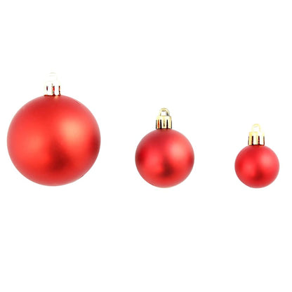 Julgranskulor 100 delar set 3/4/6 cm röd