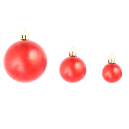 Julgranskulor 100 delar set 3/4/6 cm röd