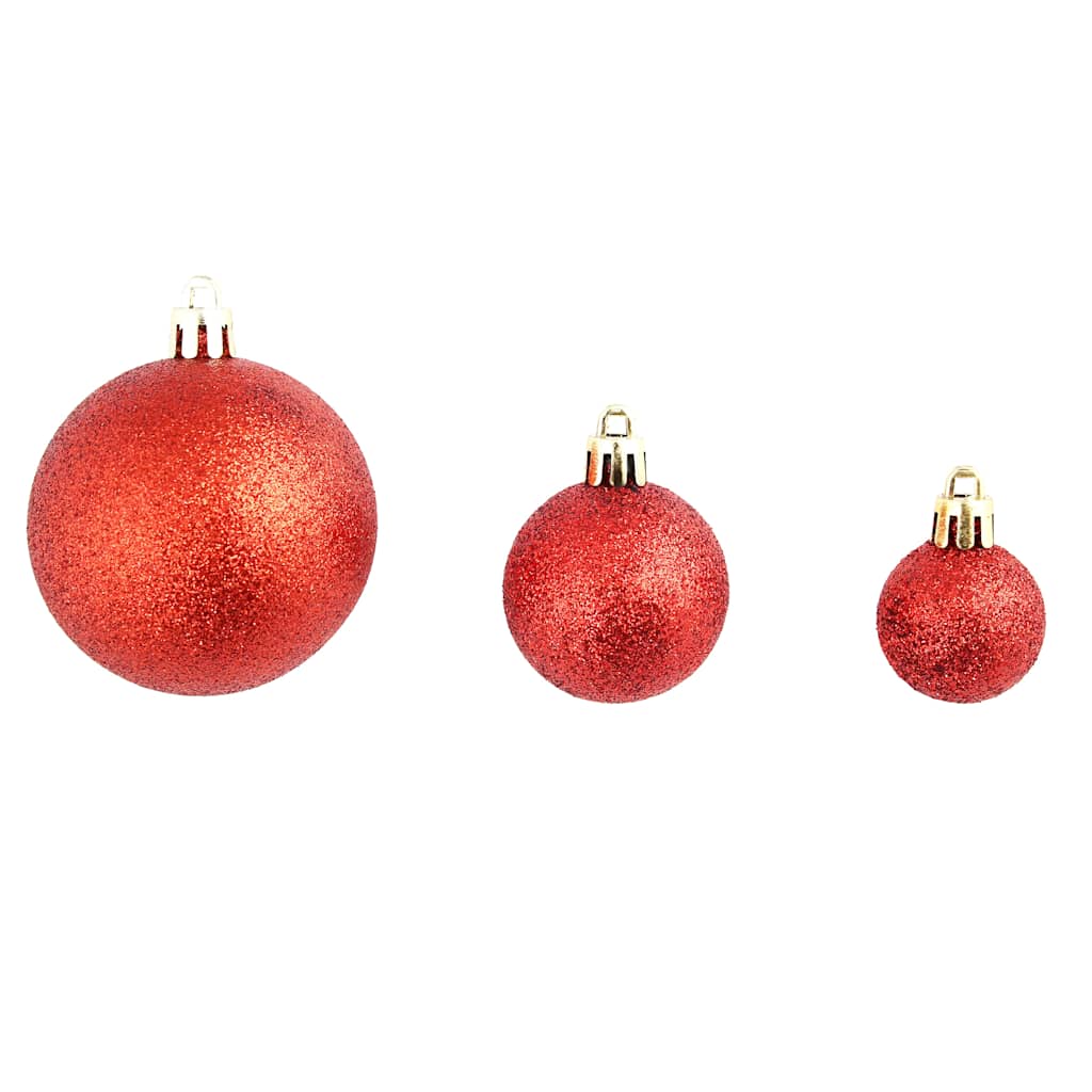 Julgranskulor 100 delar set 3/4/6 cm röd