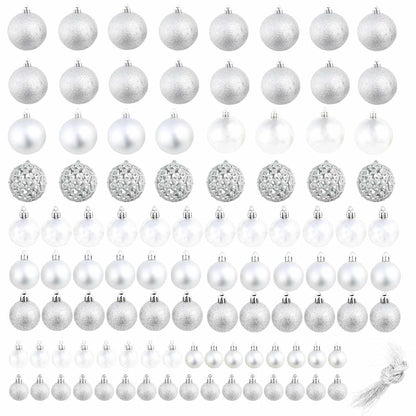 Julgranskulor 100 delar set 3/4/6 cm silver